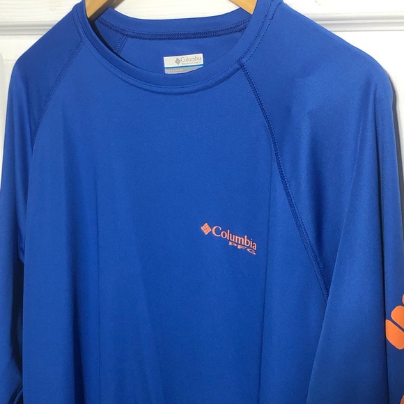 Columbia PFG Omni-Shade Dri Fit Long Sleeve Shirt Blue Men's Size Medium - Picture 4 of 11
